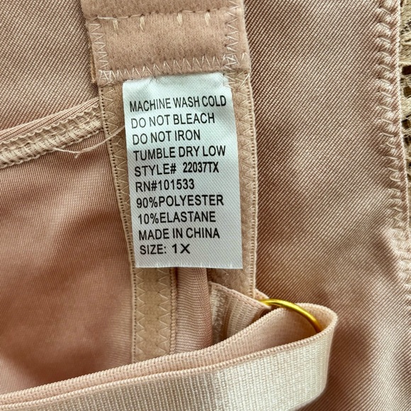 NWT! ⭐️ Spree Intimates • Lace Trim Push Up Bodysuit - Color Nude, Size 1X - Picture 9 of 16